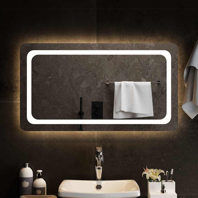 vidaXL - Badkamerspiegel - LED - 90x50 - cm