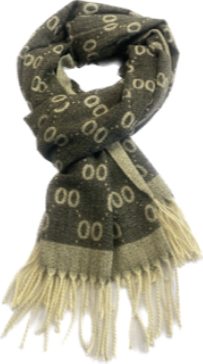 Wintersjaal met print en franje in 7 kleuren