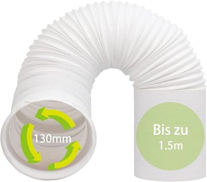 Afvoerslang voor airconditioning en wasdroger - 1,5 meter, diameter 130 mm/150 mm