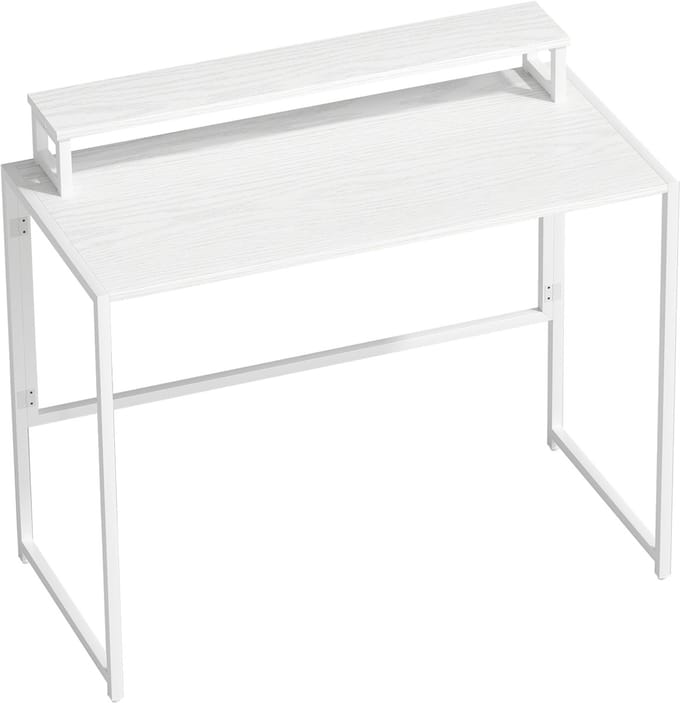 Inklapbaar Bureau – Computerbureau - Uitschuifbaar Bureau met Opbergruimte – Thuiswerk Bureau – Opklapbaar Bureau – Wit