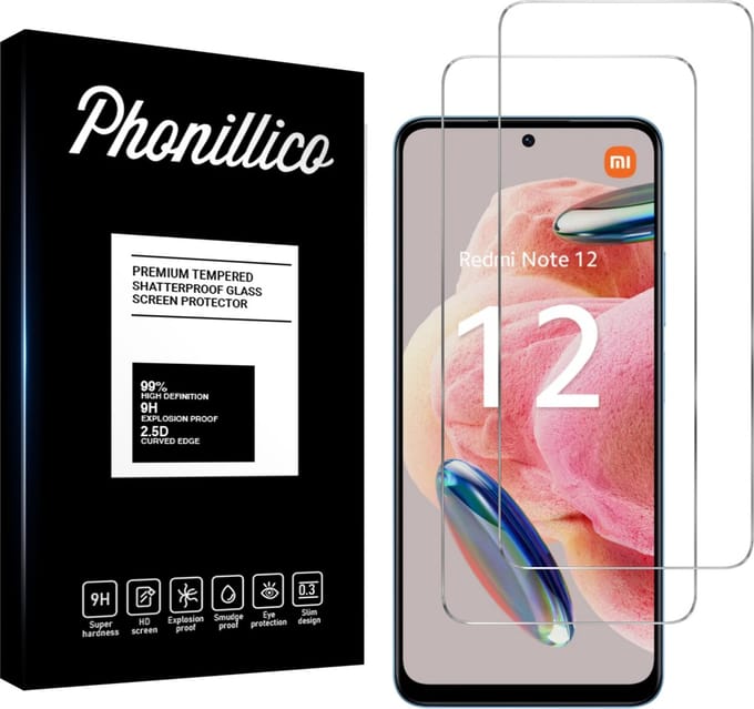 Screenprotector voor Xiaomi Redmi Note 12 4G / Redmi Note 12 5G - 2 stuks Beschermglas van glas Transparante glazen schermbeschermfolie