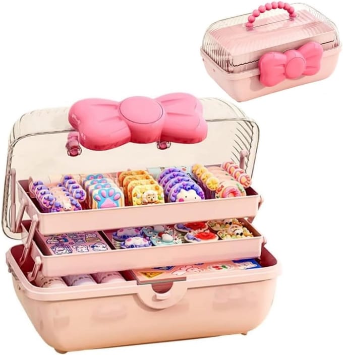 Grote Sieradendoos en Haaraccessoires Organizer voor Kinderen met Deksel