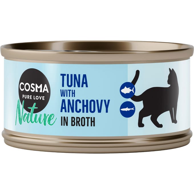 6x70g Nature Tonijn met hele Ansjovis Cosma Kattenvoer