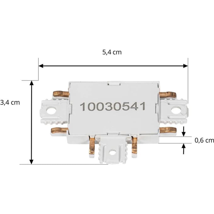 Lindby T-stekker Lumaro, wit, 5,4 cm, kunststof