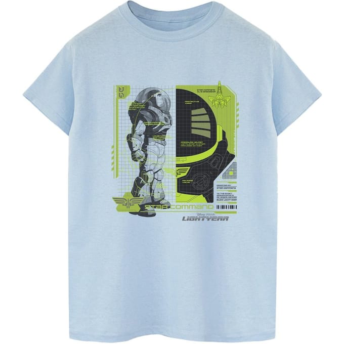 Disney Heren Lightyear Buzz Tech Panel T-Shirt (Babyblauw)
