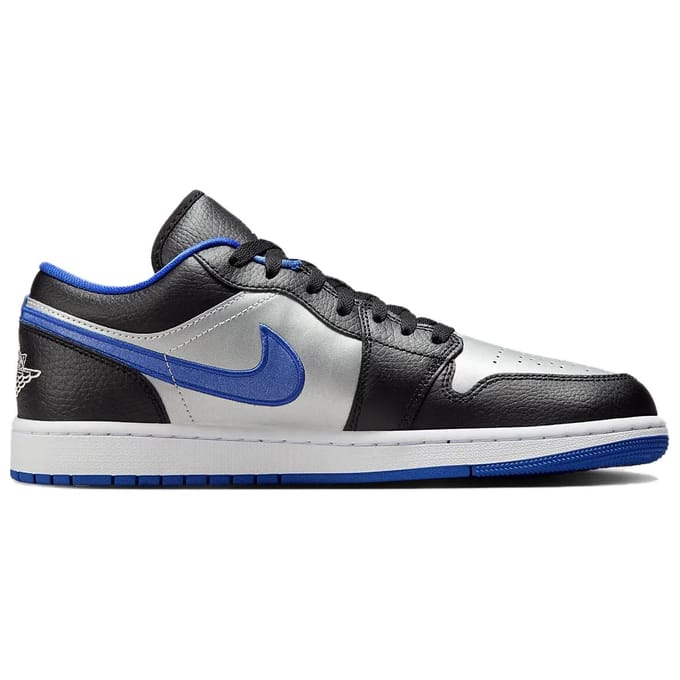Jordan 1 Low Zwart Game Royal Metallic Platinum 553558-007 45 gray