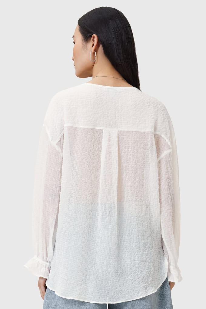AllSaints Penny Top Chalk White Maat: 2 | Blouses Outlet | Dames | Wit