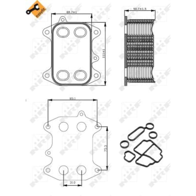 Olie radiator, motorolie  NRF 31263