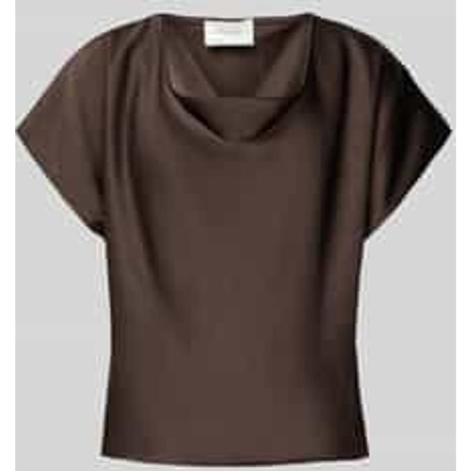 Blouseshirt-van satijn met cascadehals, model 'Annabeth'