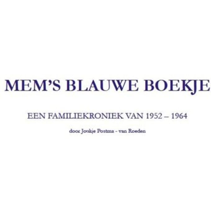 Mems Blauwe Boekje - Joukje Postma - van Roeden