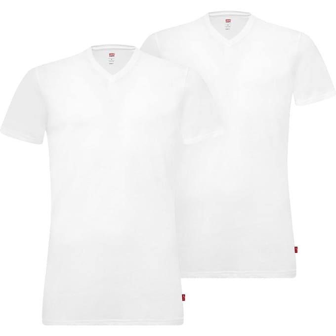Levi's 2-pack t-shirts men V-Neck - wit