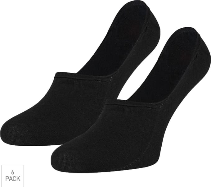Boru Bamboo - 6-Pack - Steps Footies - Bamboe - Onzichtbaar - Ademend - Dames - zwart - 41-46 - 2335