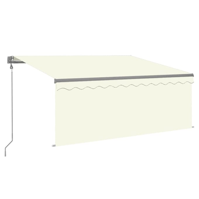 vidaXL - Luifel - automatisch - rolgordijn - LED - windsensor - 3,5x2,5 - m - crème
