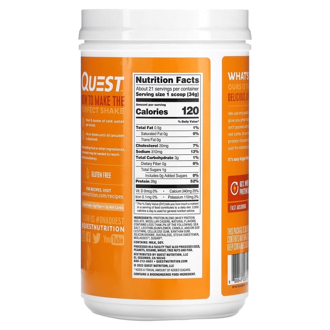 Quest Nutrition, eiwitpoeder, gezouten karamel, 725 gram (726 gram)
