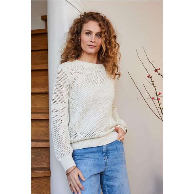 DIDI Dames Pullover Palm jacquard Ecru maat 44