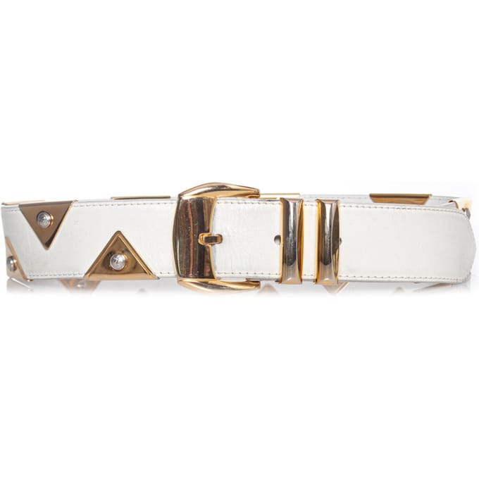 Gianni Versace riem met gouden driehoekapplicaties