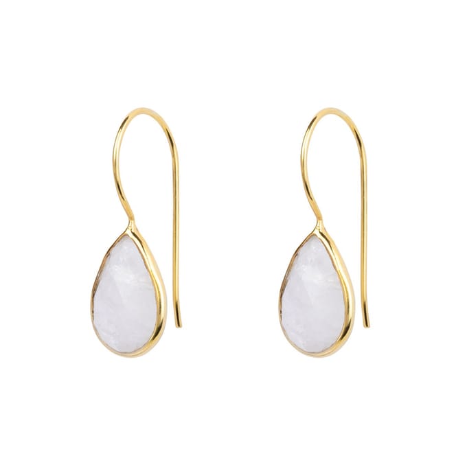 Dames Oorbellen Goudkleurig Maansteen Druppel (14K Gold Plated) | cadeau dames