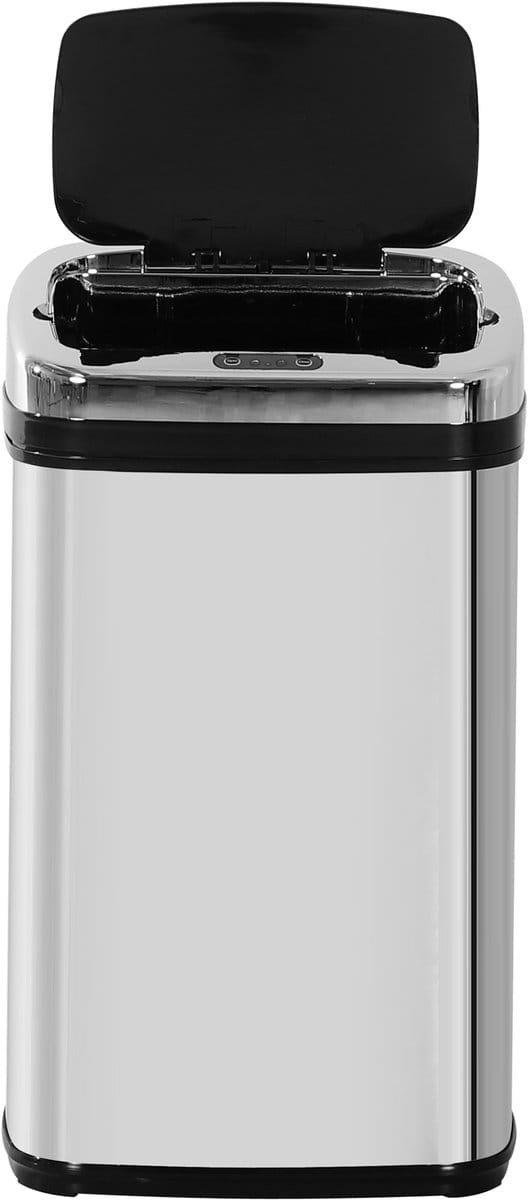 Sensor Afvalemmer - 30L - IR Sensor Vierkant Met Optionele Binnenemmer - RVS - Zilver