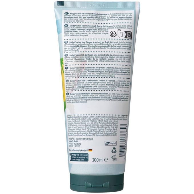 Kneipp Nature Kids Little Dragon Shampoo & Shower Dragonfruit 200 Combinatieverpakking