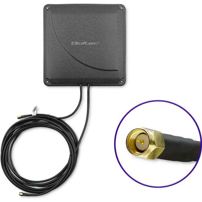 Qoltec Antenne 4G LTE DUAL MIMO versterker |   35 dBi |   50W |   2x SMA mannelijk