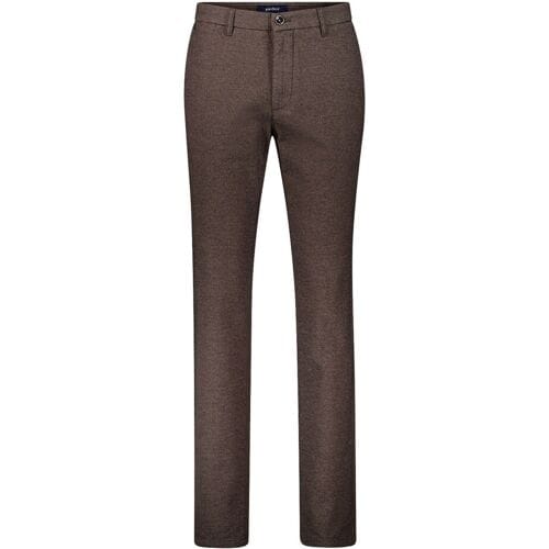 Gardeur Broek Bono Business Hero Wool Look Soft Touch Fine Texture Pattern Donker Bruin / male