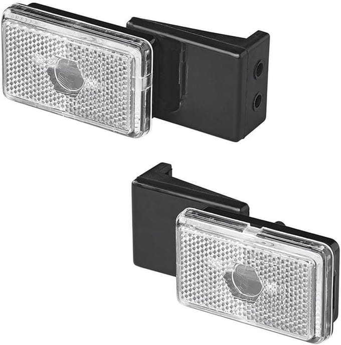 2x Witte Position Verlichting 12V met Fitting en E-Keurmerk voor Trailer en Caravan