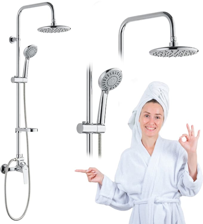 Kuchinox ENNA Serie - Regendouche Set - Chromen Afwerking - Met Batterij