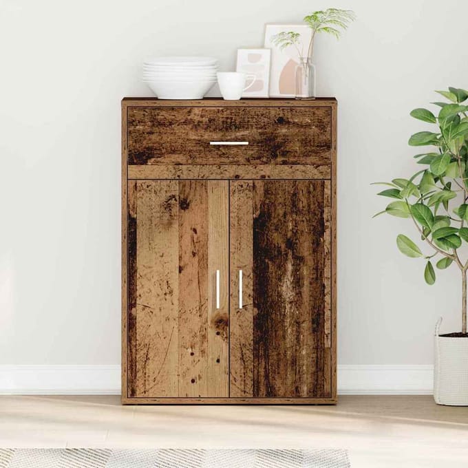 vidaXL - Dressoir - Oudhout - 60 - x - 30 - x - 84 - cm - Bewerkt - hout