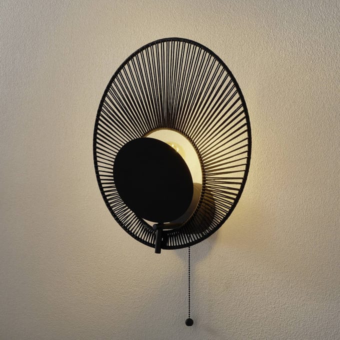 Forestier Oyster design-wandlamp, zwart