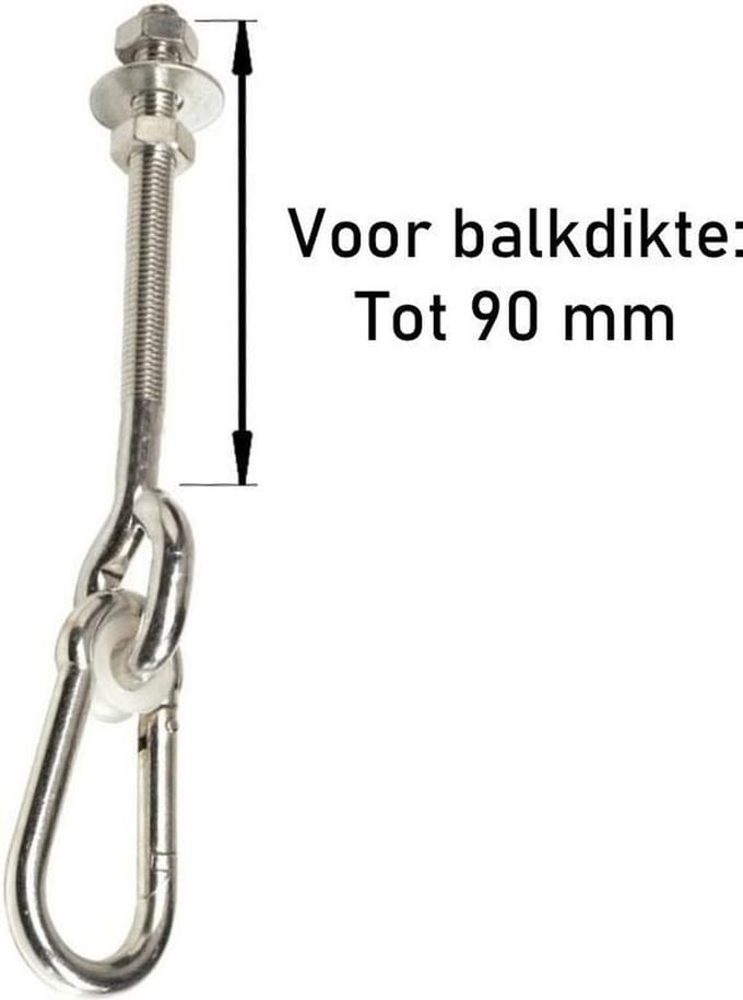 Schommelhaak met Karabijnhaak M10 100mm (1 stuk)