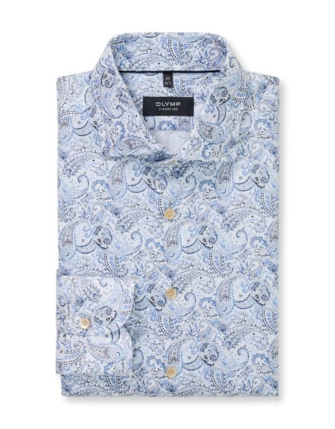 OLYMP Signature Overhemd, Tailored Fit, Signature Kent, Bleu