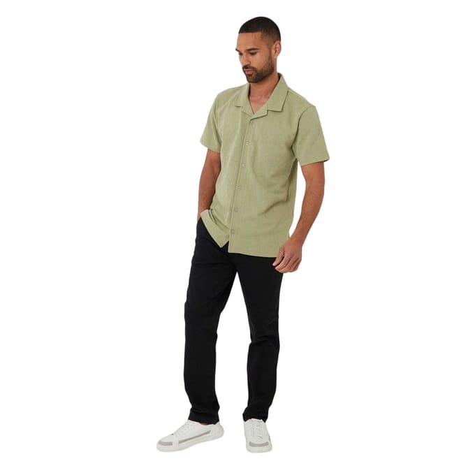 Threadbare Darvel-herenoverhemd met korte mouwen (Salie)