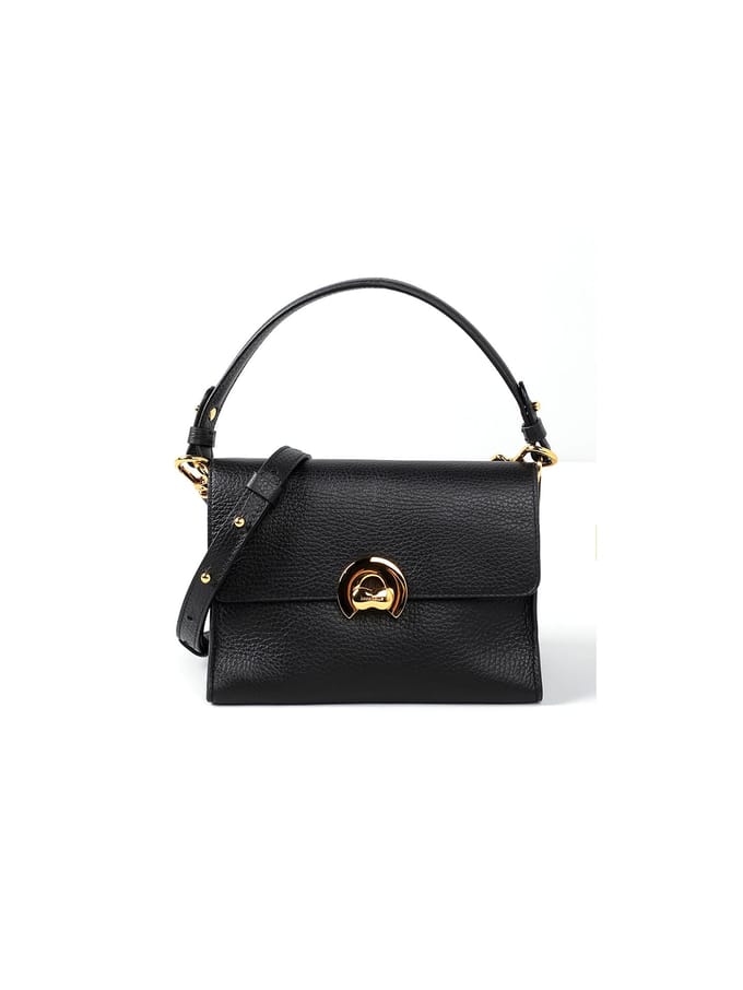 COCCINELLE Leren handtas Binxie Handbag Grained Leather Noir zwart