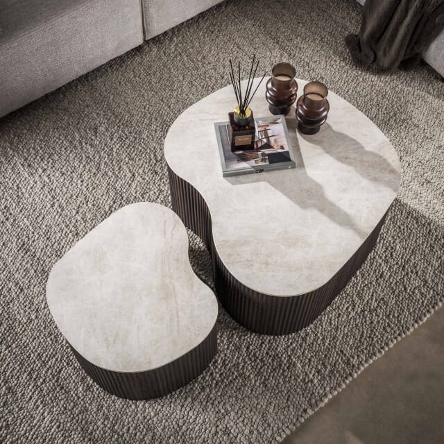 Hoyz Collection - Salontafel Ceramo Medio - Bruin - 85x90x39 cm
