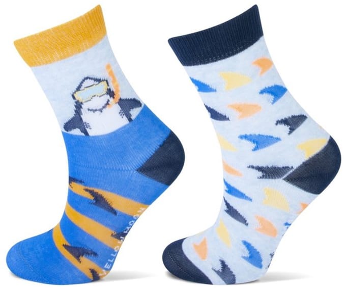2 Paar kindersokken - Happy Shark - Multicolor - Maat 27-30
