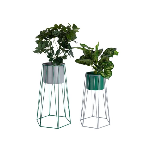 Present Time - Bloempot Set Cool Retro - Multikleur - 34x30x56 cm
