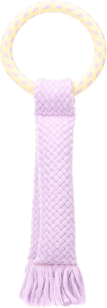 Flamingo - Hondenspeelgoed - Speelgoed Joanie Trektouw & Ring Paars - 40 x 13,3 x 6,5cm - 1st