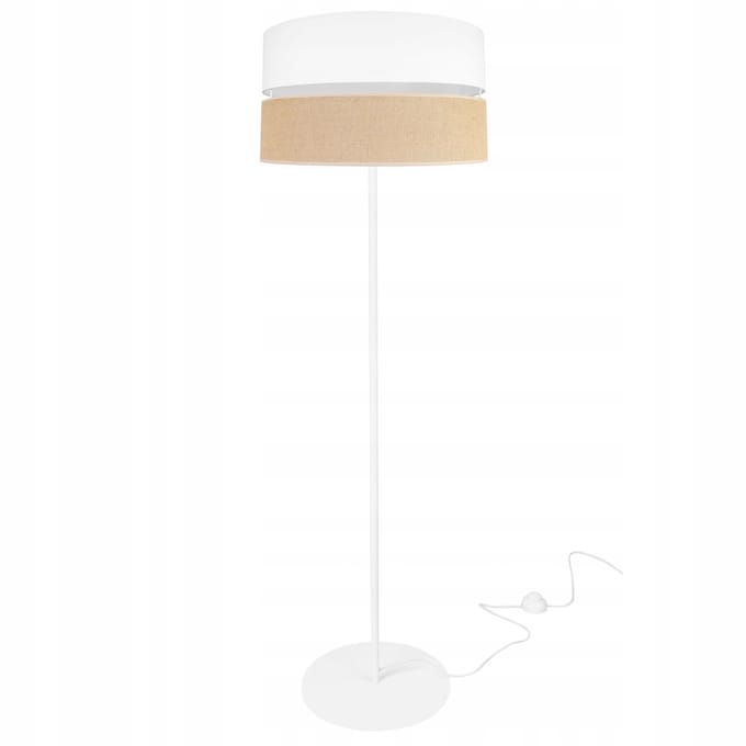 Light-Home JUTA 2450/40 - Vloerlamp - Tripod - Metaal - Stoffen Lampenkap - Wit