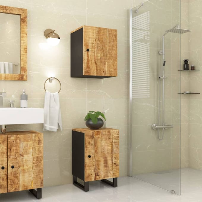 vidaXL - Badkamerkast - 38x33x58 - cm - massief - mangohout