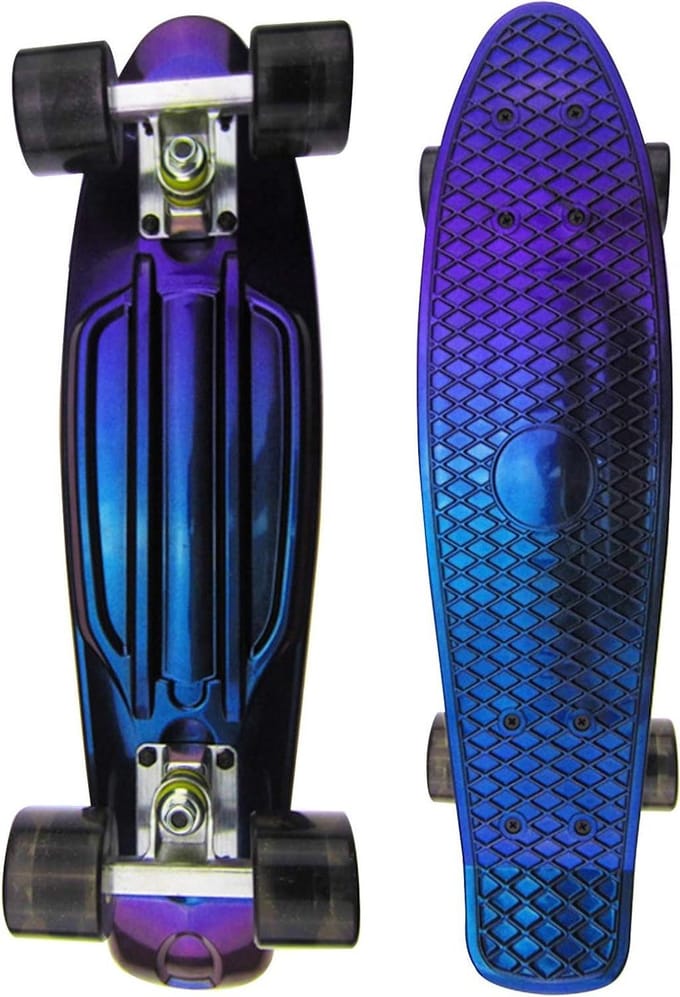 Mini Cruiser Skateboard - Plastic Board - Stap de straat op - Klaar voor gebruik - 22 inch - Blauw