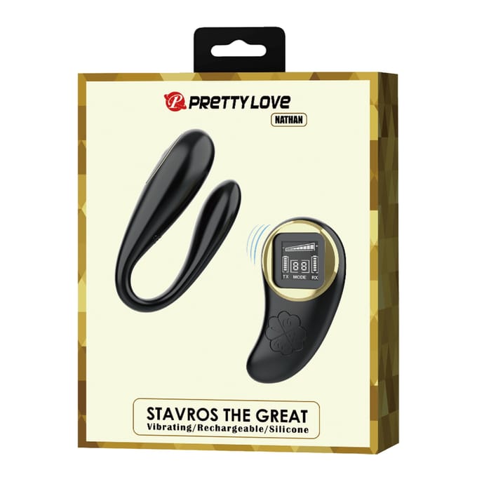 Pretty Love - Nathan - Partner Vibrator - Afstandsbediening met LED Display - Zwart