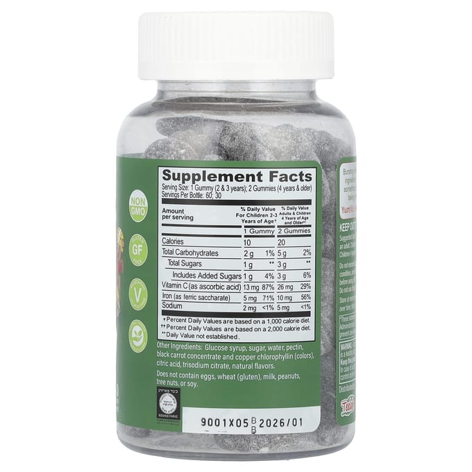 IJzer Gummy's met Vitamine C, Druivensmaak, 60 Gummy's