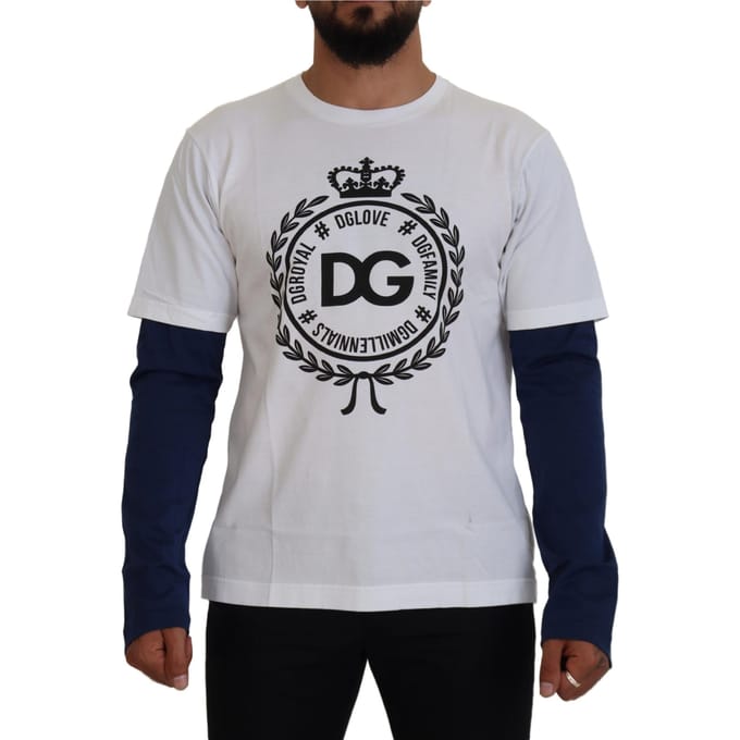 Dg Crest T-shirt Wit Lange Mouwen