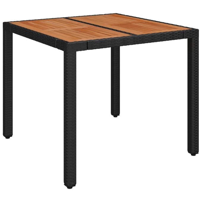 vidaXL - 5-delige - Tuinset - met - kussens - poly - rattan - zwart