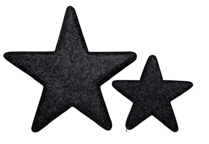 Ster zwart glitter - 25 cm