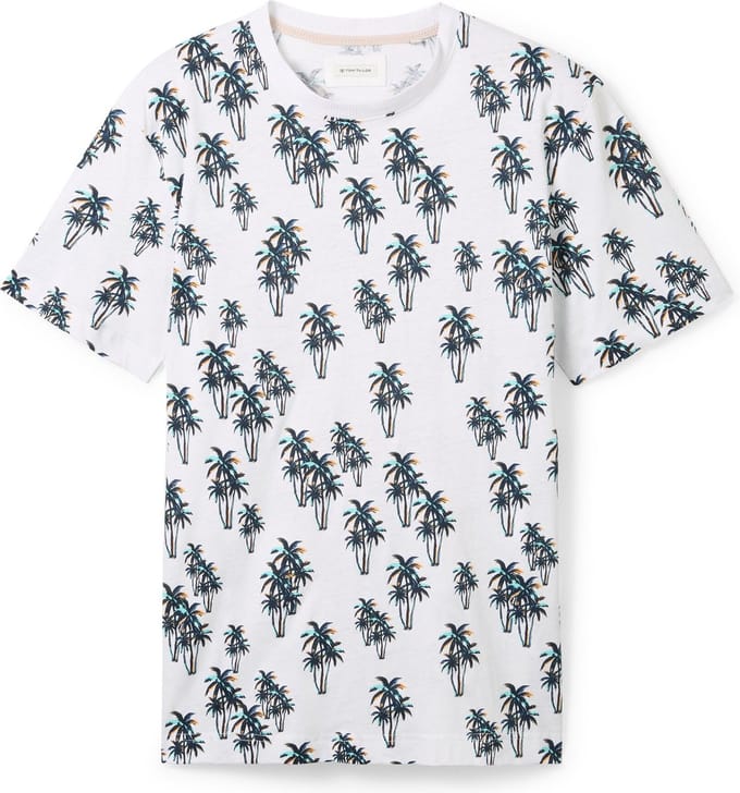 TOM TAILOR allover printed linen t-shirt Heren T-shirt - Maat L