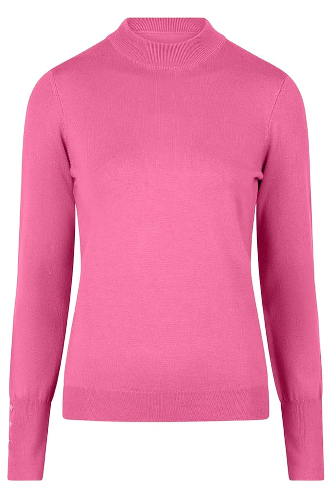 EsQualo Sweater Basic Buttons Pink Maat: XL | Sweaters Outlet | Dames | Roze