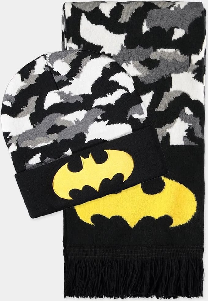 DC Comics Batman - Giftset Muts & Sjaal Set - Zwart