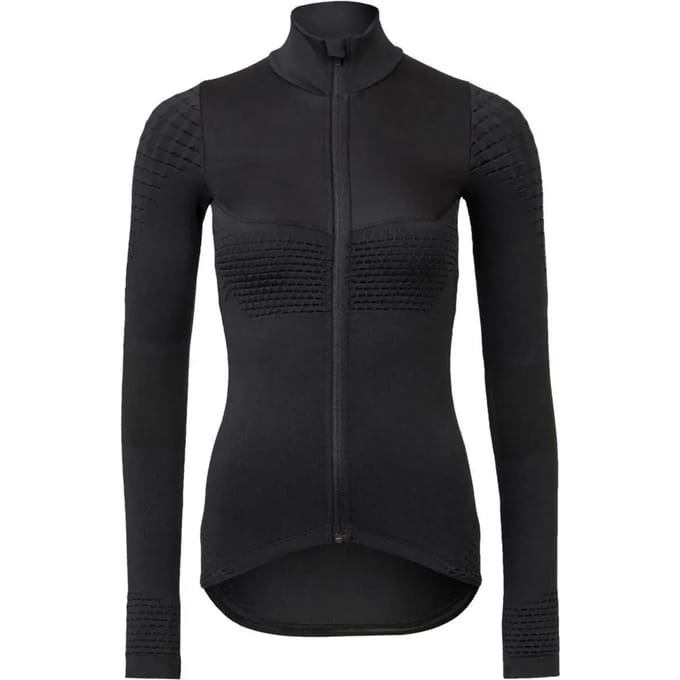 AGU Seamless Jersey - Fietsshirt Lange Mouwen - Dames - Zwart - Ademend - Windbestendig - YKK Rits - 3 Achterzakken - M/L