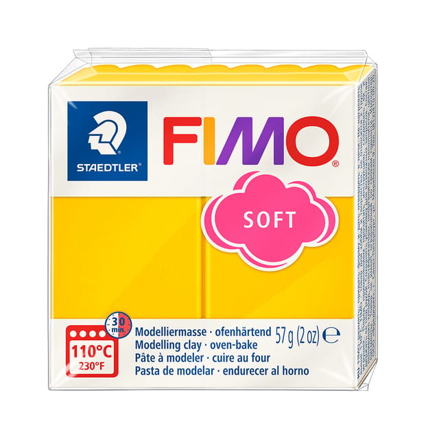 FIMO soft 8020 - ovenhardende boetseerklei - standaard blokje 57g - zonnegeel